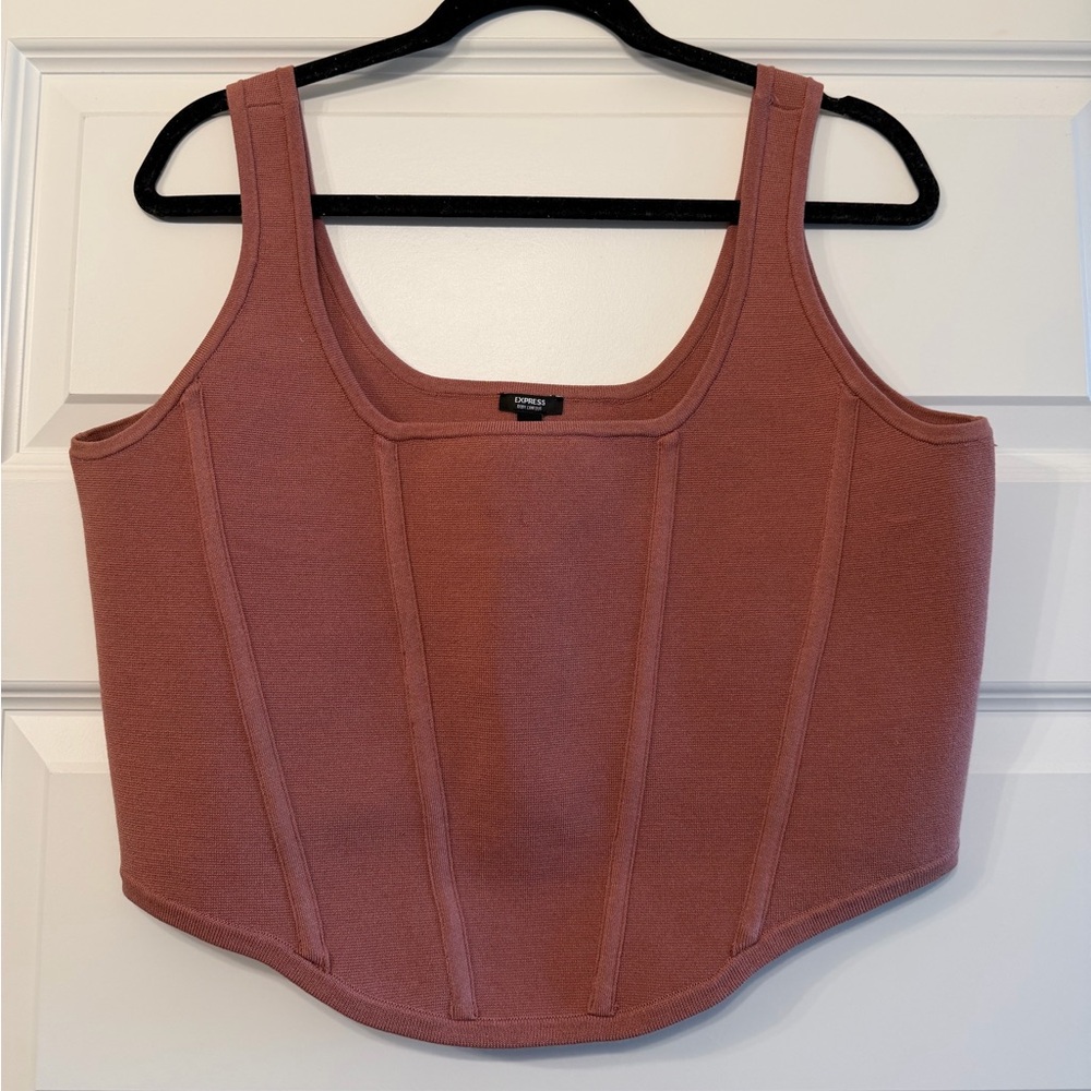 Express Mauve Corset Crop Top